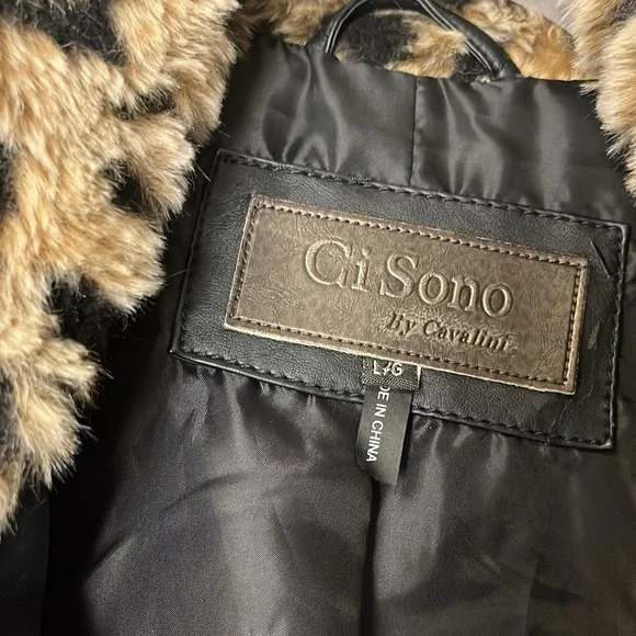 FAUX FUR AND LEATHER LEOPARD PRINT VEST L 6/8🌸 - Picture 9 of 9